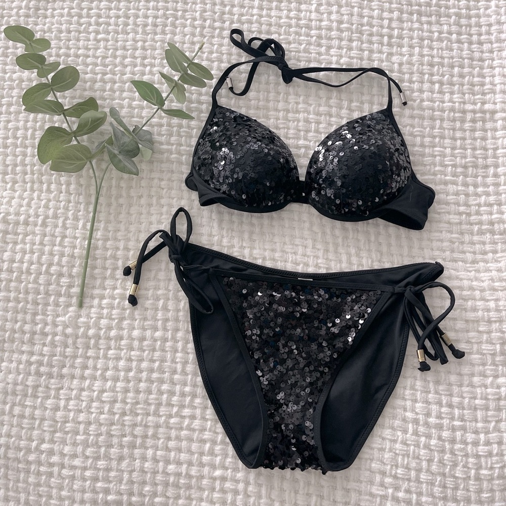Victoria’s Secret Swim Set Black Sequence